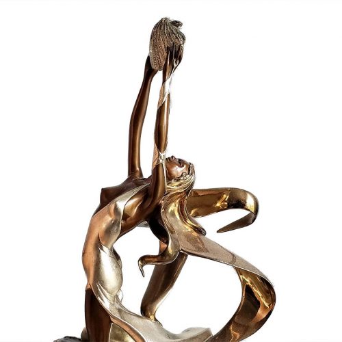 Angelo Basso sculptor created "Polena" a bronze sculpture