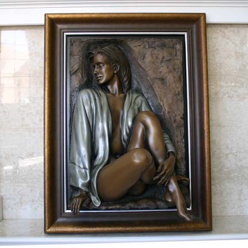 Bill Mack alto-relief sculpture - Dimensional Adorned - bonded bronze now available at Sculpture Collector