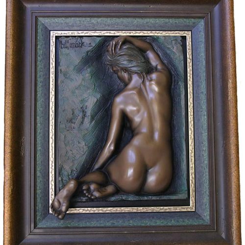 Bill Mack alto-relief sculpture - Innocence - bonded bronze now available at Sculpture Collector