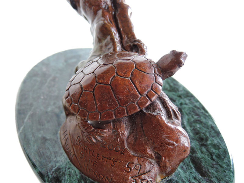 billhunt-bartletts-blue-heron Bill Hunt Bronze Sculpture of a Blue Heron - Bartlett's Blue Heron - is now available for sale at Sculpture Collector