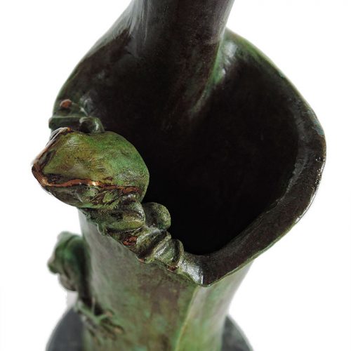 Bill Hunt Bronze Frog Sculpture - On the Edge - is now available for sale at Sculpture Collector