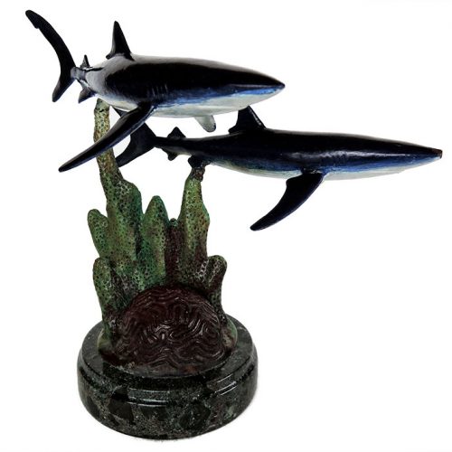Bill Hunt Bronze Shark Sculpture - Wild Blue - is now available for sale at Sculpture Collector
