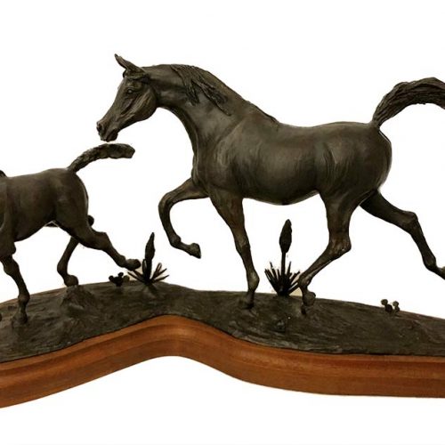 Carl Wagner Western Holiday bronze equine sculpture for sale at Sculpture Collector