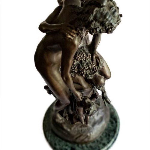 after Claude Michel Clodion Faune et Muse figurative bronze sculpture