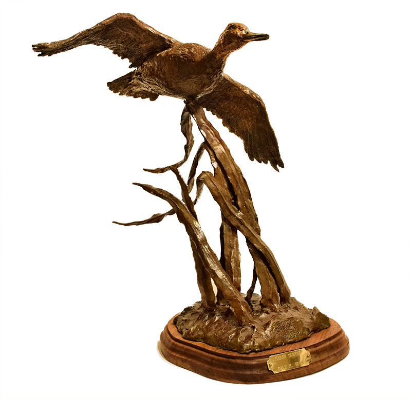 dale-m-burr-marsh-duster Dale M. Burr - Marsh Duster - bronze duck sculpture of available at Sculpture Collector