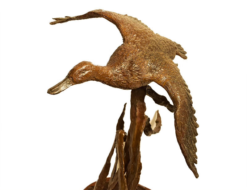 dale-m-burr-marsh-duster Dale M. Burr - Marsh Duster - bronze duck sculpture of available at Sculpture Collector