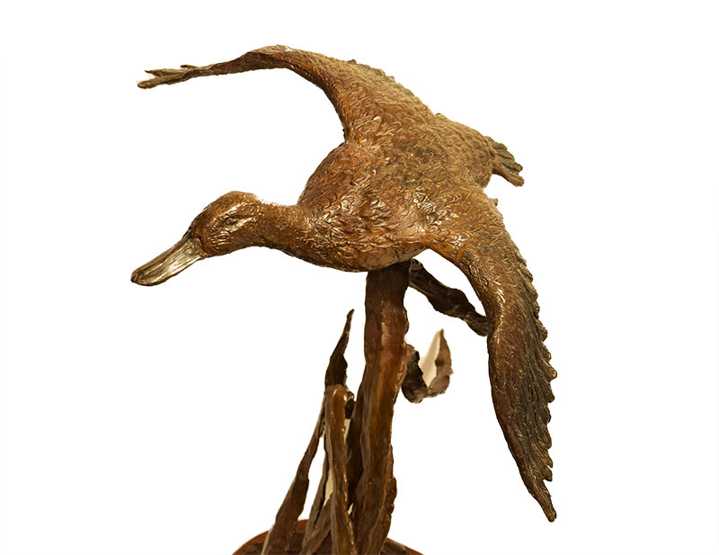 dale-m-burr-marsh-duster Dale M. Burr - Marsh Duster - bronze duck sculpture of available at Sculpture Collector