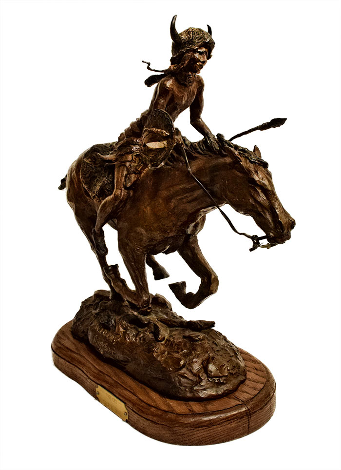 dale-m-burr-war-cry Dale M. Burr - War Cry - a bronze sculpture of an American Indian Warrior on horseback available at Sculpture Collector
