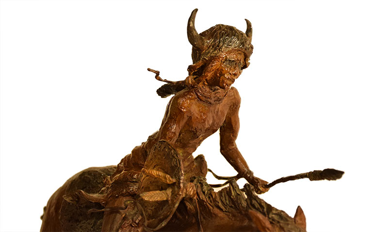 dale-m-burr-war-cry Dale M. Burr - War Cry - a bronze sculpture of an American Indian Warrior on horseback available at Sculpture Collector