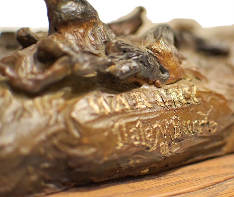 dale-m-burr-war-cry-signature Dale M. Burr - War Cry - a bronze sculpture of an American Indian Warrior on horseback available at Sculpture Collector