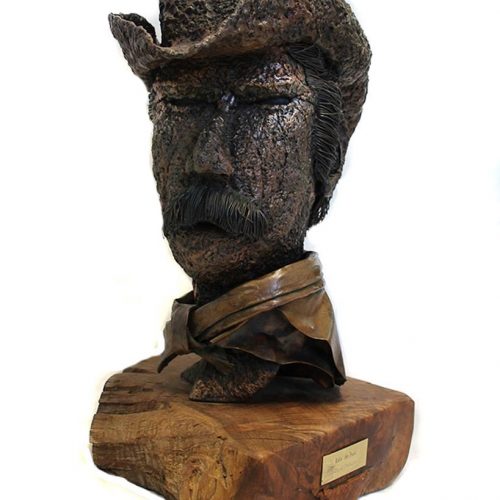 A most unique Daryl Colburn non-ferrous metal sculpture titled Ridin' the Point is well over 25 years old in perfect condition available now at sculpture Collector!