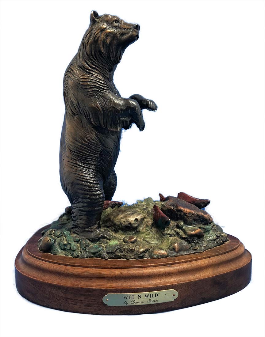 dennis-jones-wet-wild-bear Dennis Jones Wet N' Wild bronze Bear sculpture for sale at Sculpture Collector