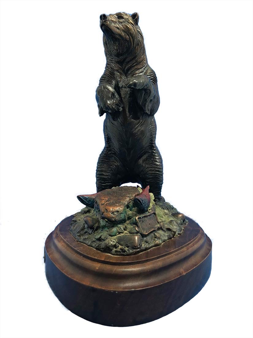 dennis-jones-wet-wild-bear Dennis Jones Wet N' Wild bronze Bear sculpture for sale at Sculpture Collector