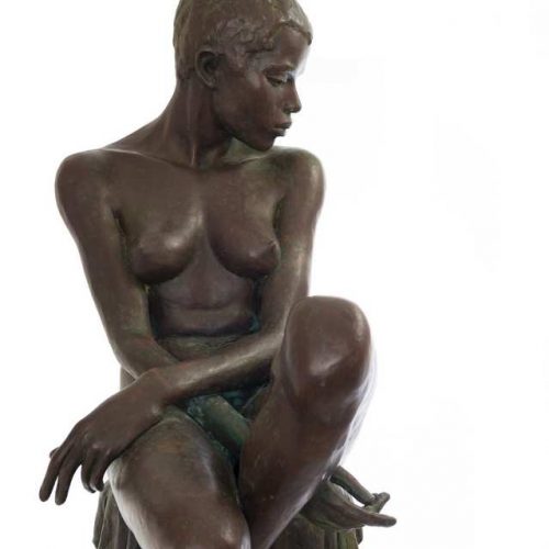 Enzo Plazzotta 'Jamaican Girl' bronze figurative sculpture available now from Sculpture Collector