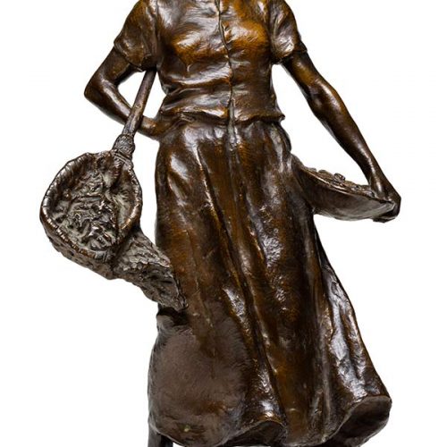 Hans Muller Fine Art Deco Bronze Sculpture - The Fisher Lady - available now at Sculpture Collector