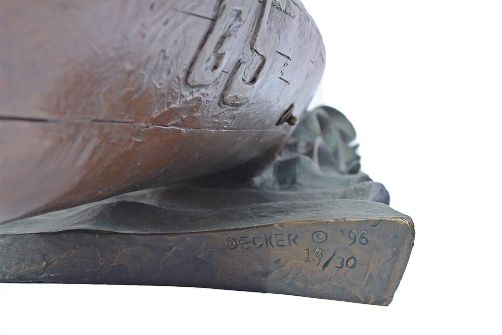jeff-decker-baby-bootlegger Jeff Decker Bronze Sculpture The Baby Bootlegger a 1924 World Cup race boat for sale now at Sculpture Collector