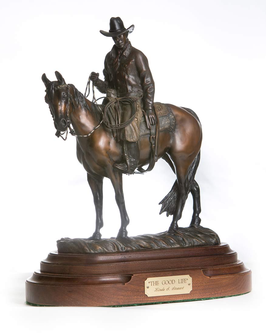 linda-stewart-the-good-life The Good Life western bronze sculpture by Linda Stewart at Sculpture Collector