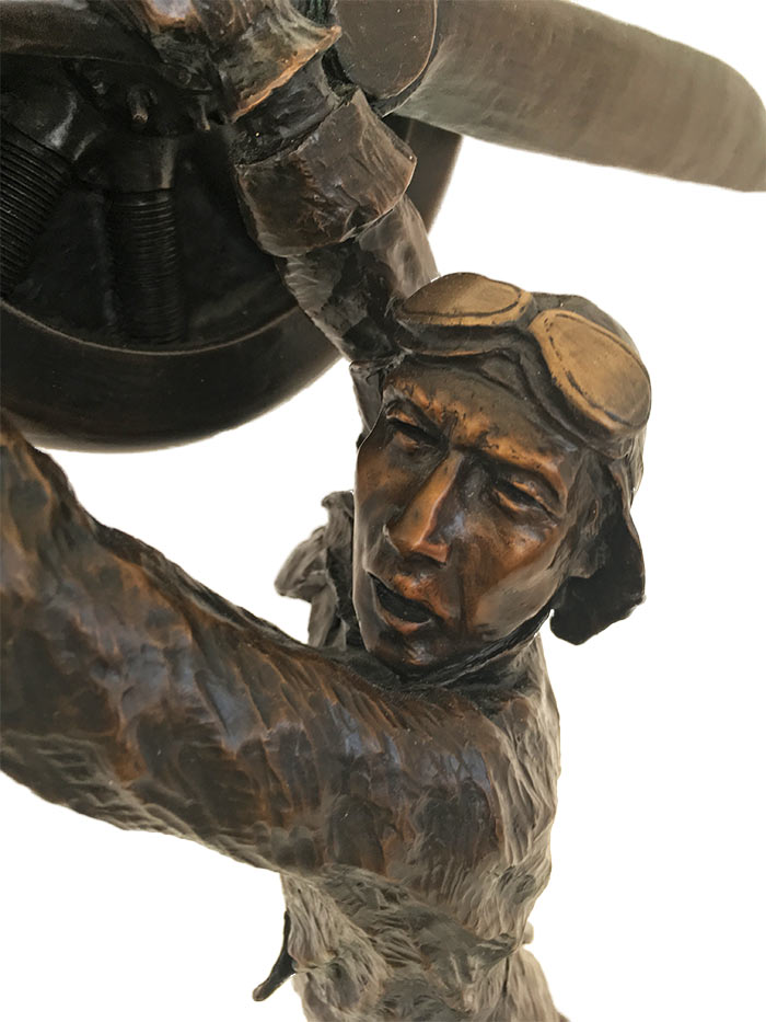 mark-hopkins-aviator Mark Hopkins - Aviator - bronze pilot sculpture of an American aviator available at Sculpture Collector