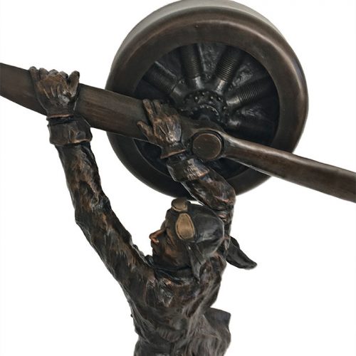Mark Hopkins - Aviator - bronze pilot sculpture of an American aviator available at Sculpture Collector