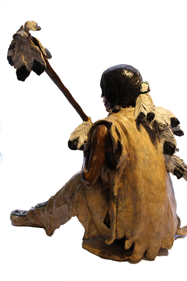 arapahoe by Marie Barbera Marie Barbera - The Arapahoe - bronze sculpture of an American Indian for sale at Sculpture Collector - Famous Sculpture