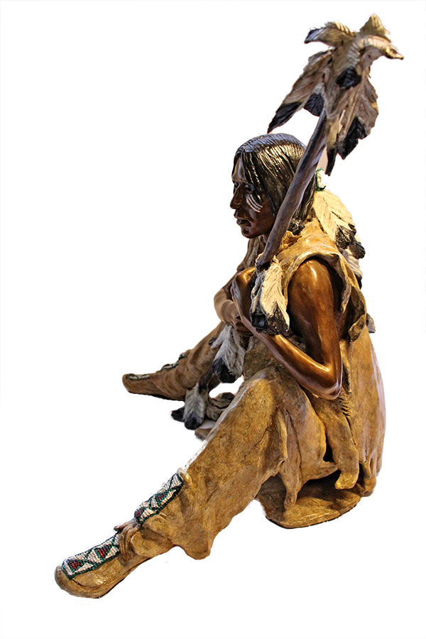 arapahoe by Marie Barbera Marie Barbera - The Arapahoe - bronze sculpture of an American Indian for sale at Sculpture Collector - Famous Sculpture