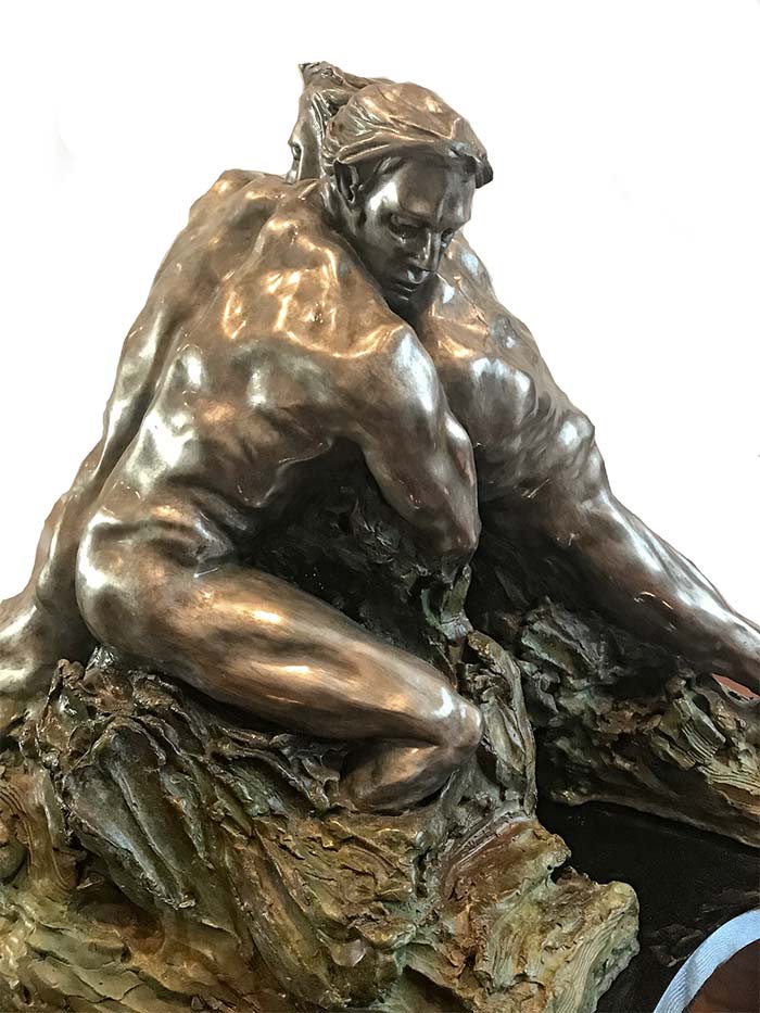 ml-snowden-genesis M.L. Snowden Genesis bronze sculpture of an American Indian Warrior for sale at Sculpture Collector