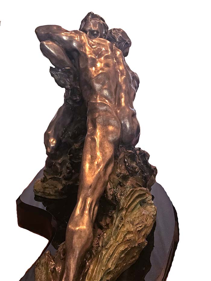 ml-snowden-genesis M.L. Snowden Genesis bronze sculpture of an American Indian Warrior for sale at Sculpture Collector