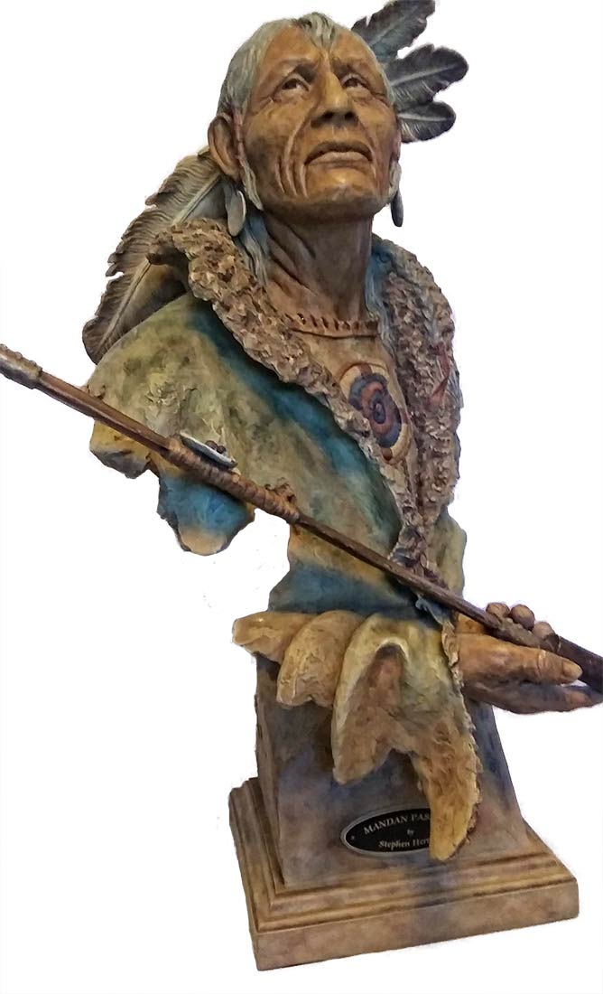 mandan-passage Mandan Passage a cold cast Native American sculpture by Stephen Herrero available from Sculpture Collector.