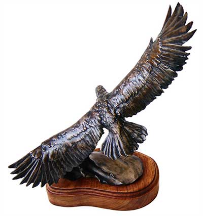 Stephen LeBlanc 'Flying High' Stephen LeBlanc 'Flying High' bronze eagle sculpture available now at Sculpture Collector