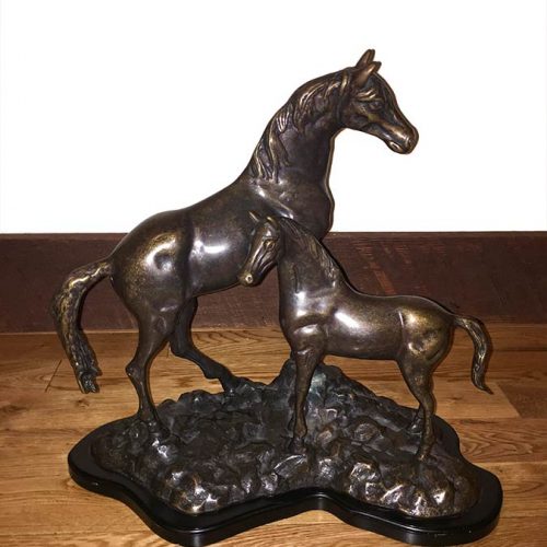 SPI Horse and Colt decorative bronze equine sculpture available for sale at Sculpture Collector