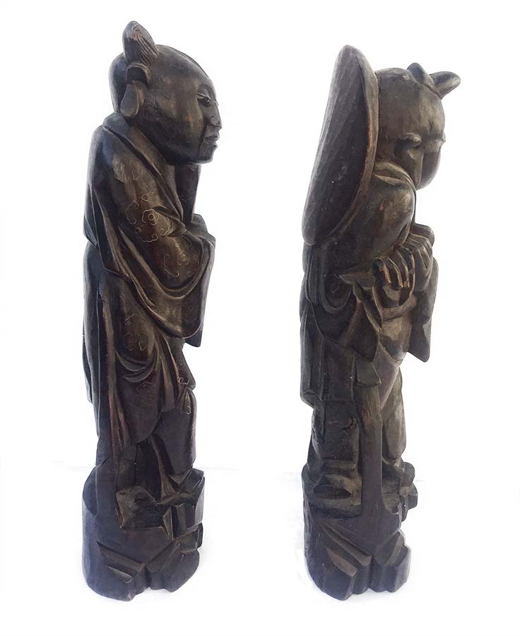 untitled-wood-carvings 'King of Siam' Wood Sculpture thought to be Teak or Mahogany by Unknown Artist in the Fine Secondary Market Resale Sculpture Market at Sculpture Collector