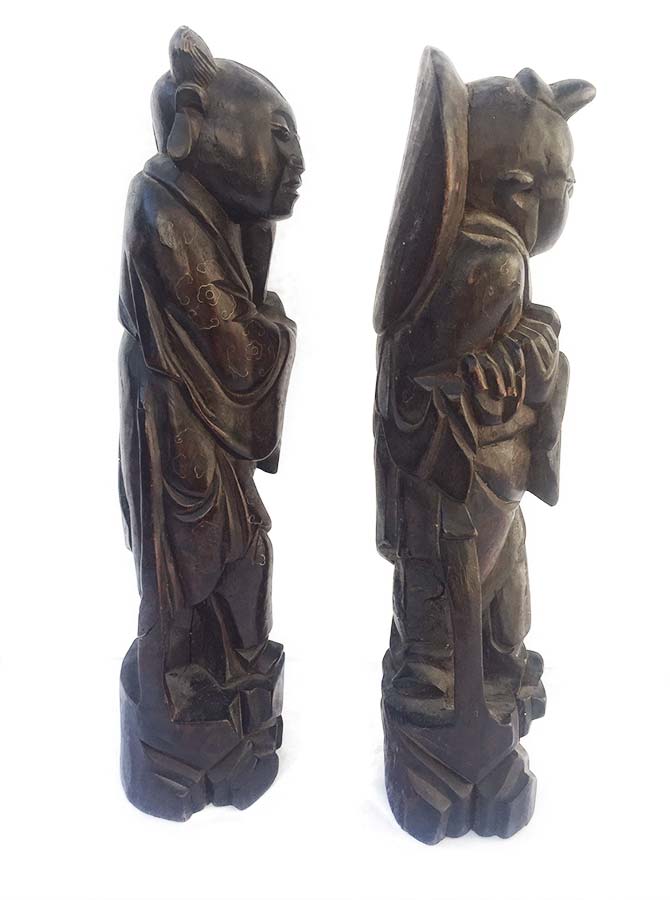 untitled-wood-carvings 'King of Siam' Wood Sculpture thought to be Teak or Mahogany by Unknown Artist in the Fine Secondary Market Resale Sculpture Market at Sculpture Collector