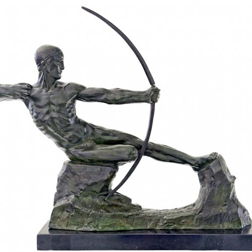 victor-demanet-male-nude-archer-bronze-sculpture