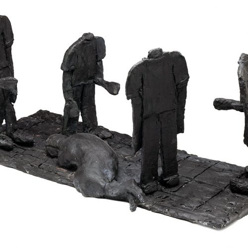 Monday Morning a fired clay sculpture by Ellen Coffey