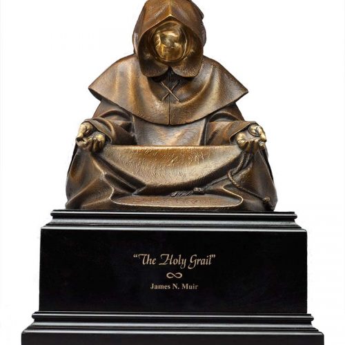 The Holy Grail a bronze sculpture by James Muir
