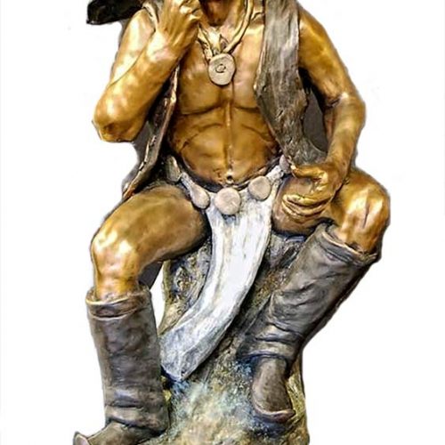 Apache War Paint by Marie Barbera a Native American bronze sculpture