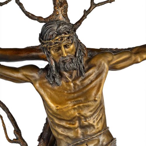 Christ of the Holy Cross a bronze sculpture by James Muir