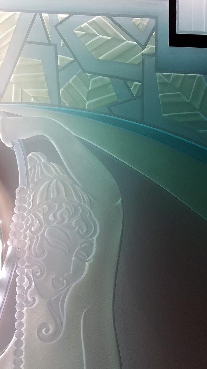 Art Deco Glass floor standing sculpture by Frank Hill Art Deco Glass floor standing sculpture by Frank Hill