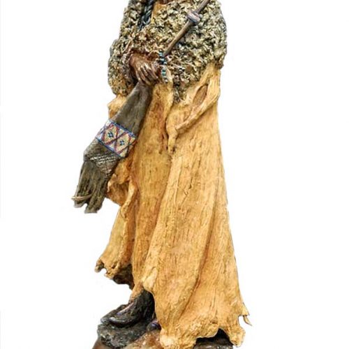 Lakota Mountain Man by Marie Barbera a Native American bronze sculpture