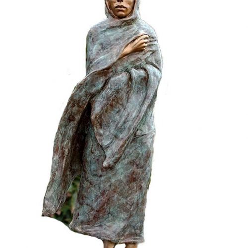 Marie Barbera Native American bronze sculpture Cold Feet