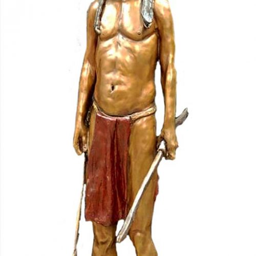 The Little Hunter bronze Native American sculpture by Marie Barbera