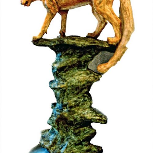 Cougar Mountain a bronze mountain lion sculpture by Marie Barbera