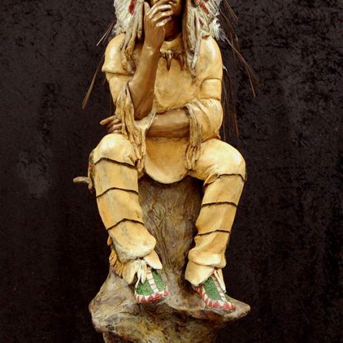 The Elder by Marie Barbera a Native American bronze sculpture