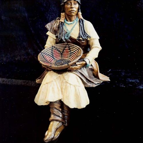 The Weaver bronze Native American Sculpture by Marie Barbera