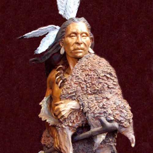 The Vision Seeker a bronze sculpture by Marie Barbera