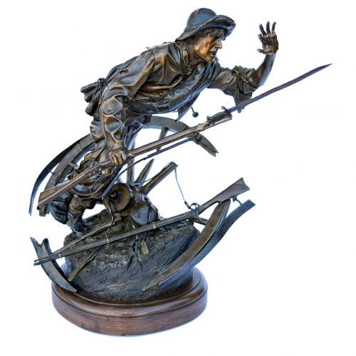 Bronze Civil War Sculpture Through Shot and Shell by James Muir