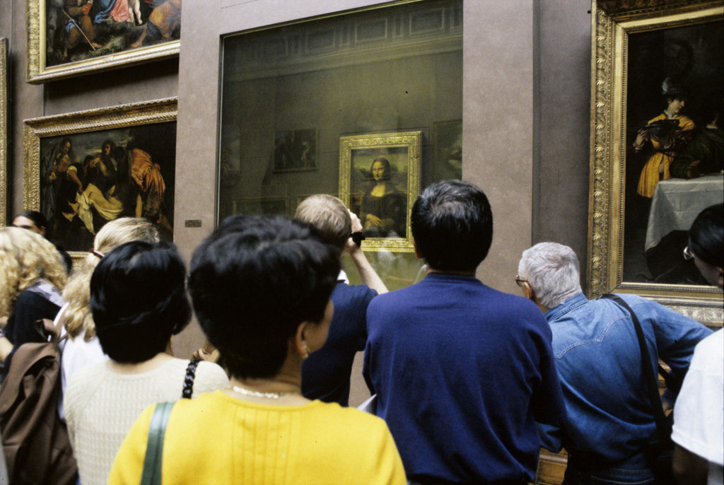Visitors at the Louvre Museum