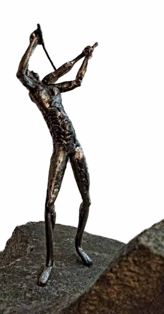 Fiddler a unique welded steel sculpture by Knut Kvannli Fiddler a unique welded steel sculpture by Knut Kvannli