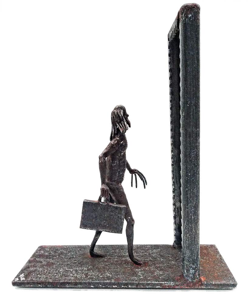 Financial Wizards a unique welded steel sculpture by Knut Kvannli Financial Wizards a unique welded steel sculpture by Knut Kvannli