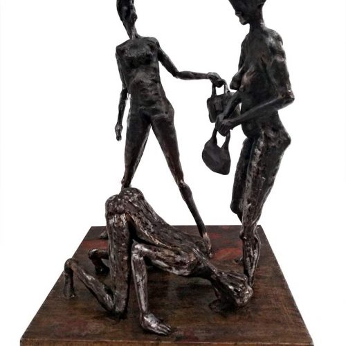 Make a Choice - a unique welded steel sculpture by Norwegian artist Knut Kvannli